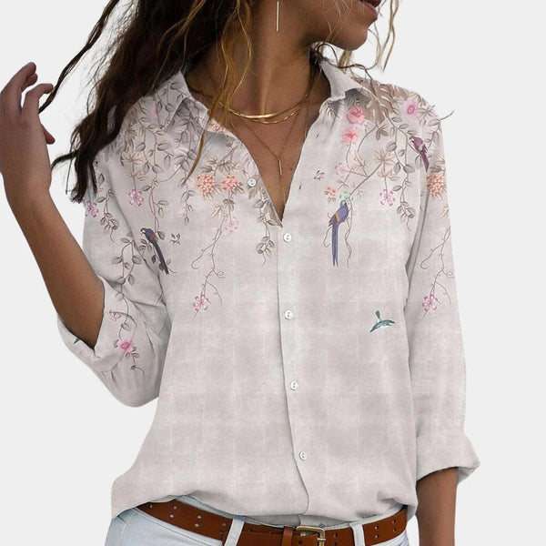 Blumige Damenbluse mit floralem Muster