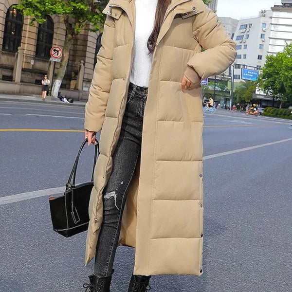 Winterjacke | Langer gesteppter Damenmantel für den Winter