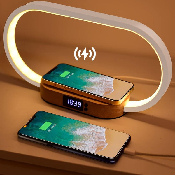 Digitaler Wecker mit kabelloser Ladefunktion und Nachtlicht