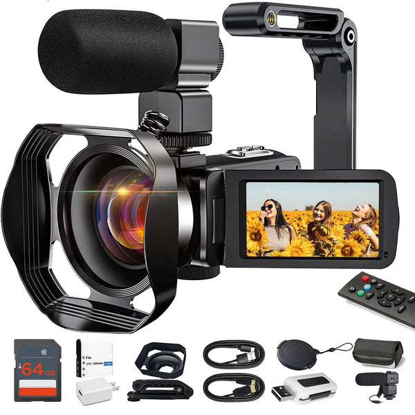 4K Ultra-HD Camcorder für YouTube-Vlogging mit WiFi und 48MP-Kamera