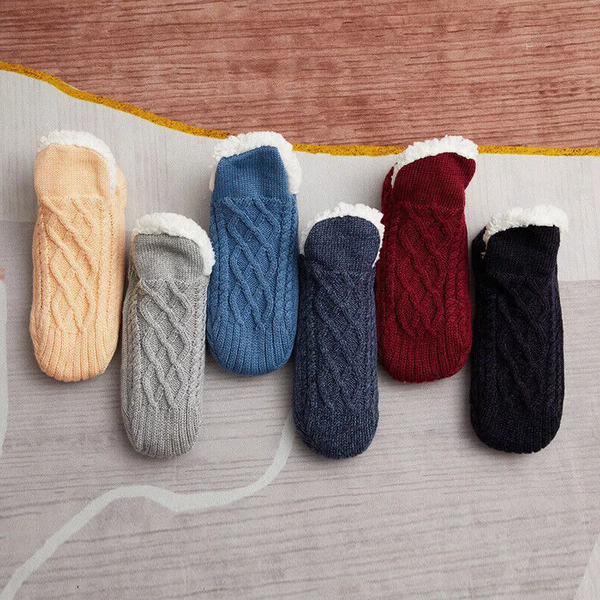 Rutschfeste Thermosocken für Damen – Warme Fleece-Haussocken mit Grip
