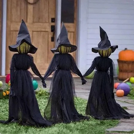 Beleuchteter Halloween-Hexen-Gartenstecker - Dekorative Halloween-Hexen