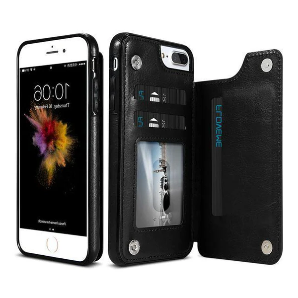 Luxuriöse Leder-Geldbörsenhülle für iPhone